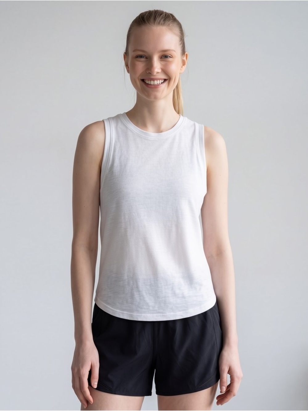 Athleta White Modal Blend Swing Tank Sleeveless Athleisure Top